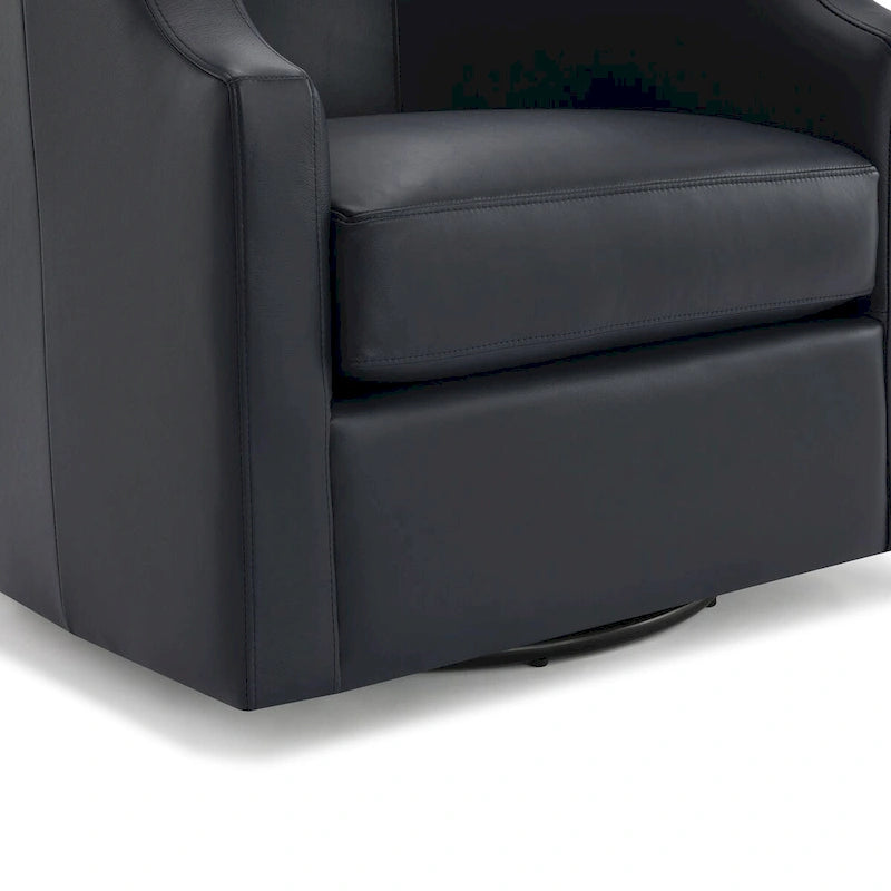 Fauteuil pivotant et inclinable en cuir pleine fleur