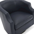 Fauteuil pivotant et inclinable en cuir pleine fleur