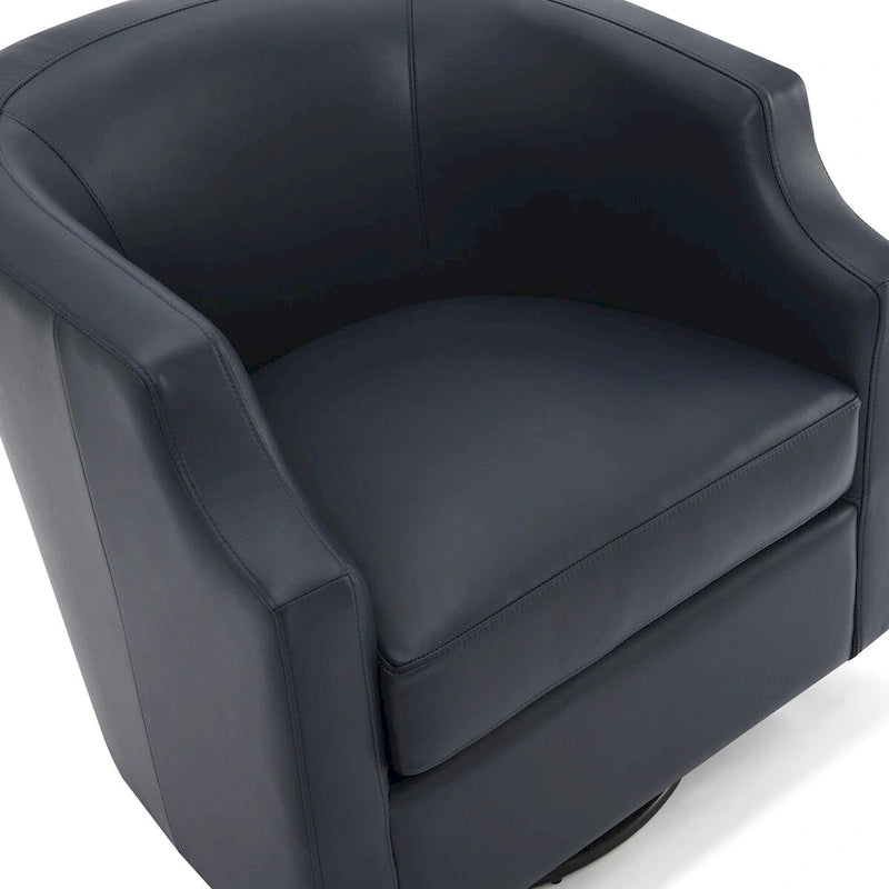 Fauteuil pivotant et inclinable en cuir pleine fleur