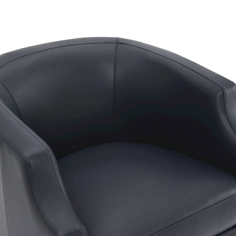 Fauteuil pivotant et inclinable en cuir pleine fleur