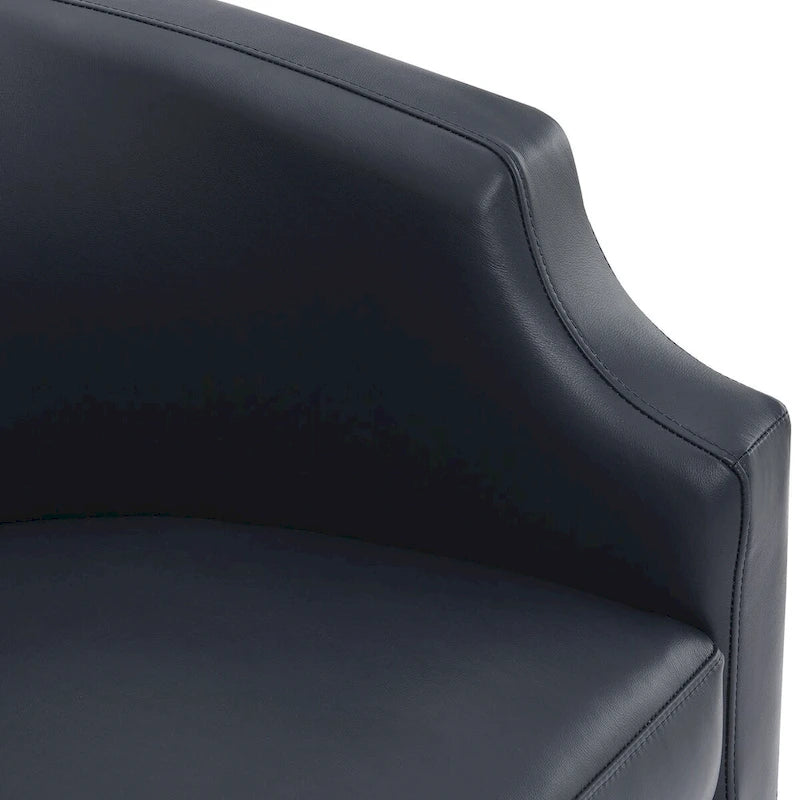 Fauteuil pivotant et inclinable en cuir pleine fleur