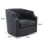 Fauteuil pivotant et inclinable en cuir pleine fleur