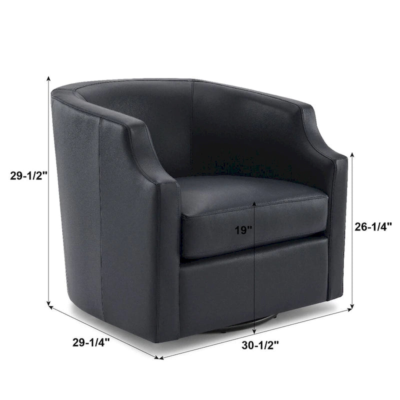 Fauteuil pivotant et inclinable en cuir pleine fleur