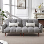 Canapé-Lit Futon Convertible avec Dossier Réglable et 2 Oreillers