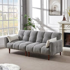 Canapé-Lit Futon Convertible avec Dossier Réglable et 2 Oreillers