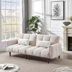 Canapé-Lit Futon Convertible avec Dossier Réglable et 2 Oreillers