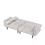 Canapé-Lit Futon Convertible avec Dossier Réglable et 2 Oreillers