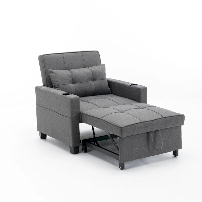 Fauteuil-lit convertible avec ports de chargement USB