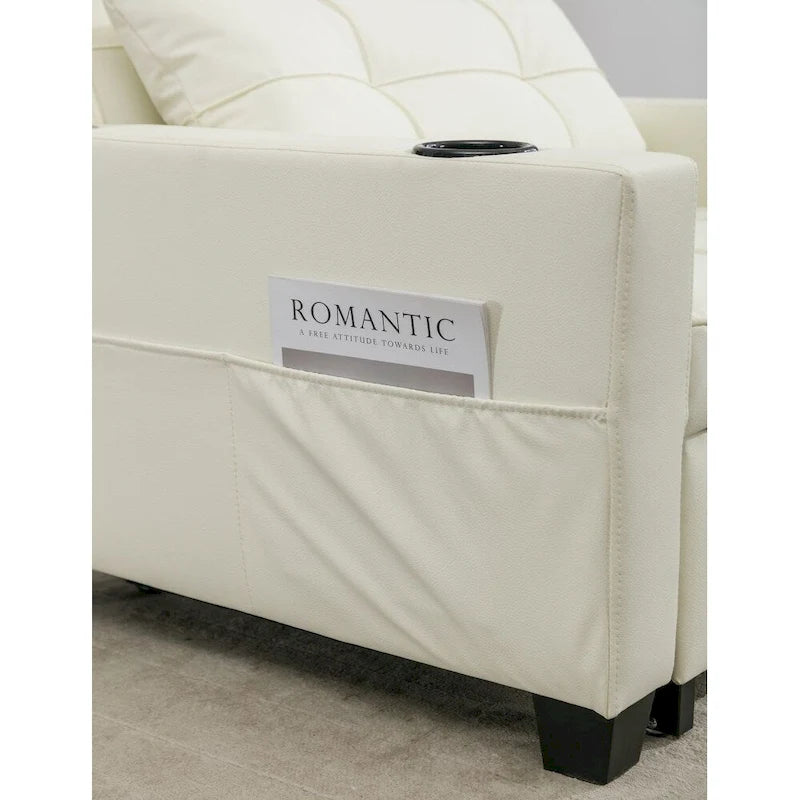 Fauteuil-lit convertible avec ports de chargement USB