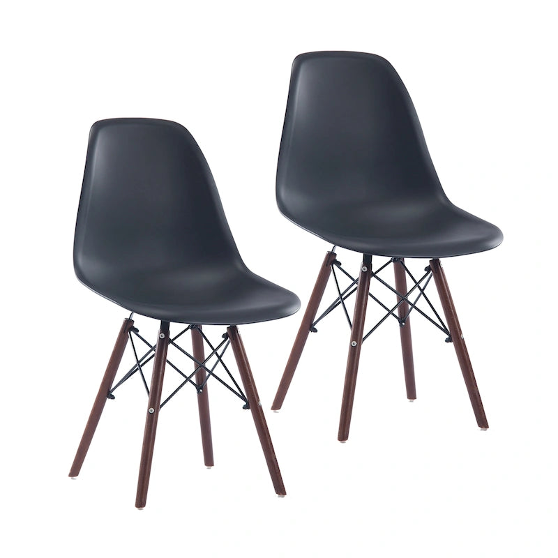Lot de 2 chaises de salle à manger avec pieds en noyer