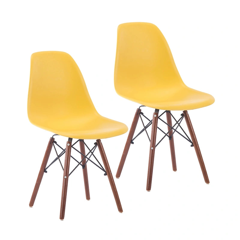 Lot de 2 chaises de salle à manger avec pieds en noyer