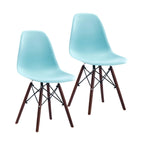 Lot de 2 chaises de salle à manger avec pieds en noyer