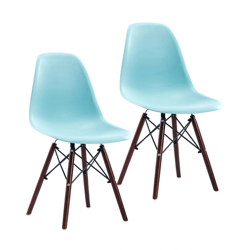 Lot de 2 chaises de salle à manger avec pieds en noyer