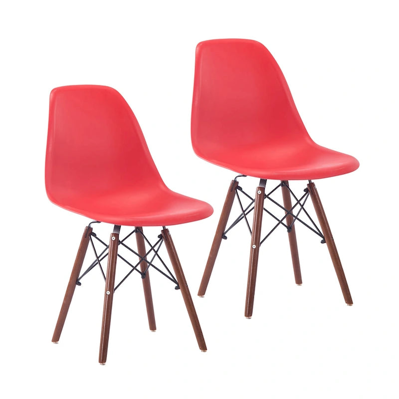 Lot de 2 chaises de salle à manger avec pieds en noyer