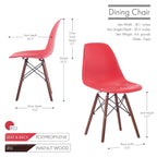 Lot de 2 chaises de salle à manger avec pieds en noyer