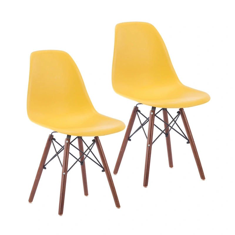 Lot de 2 chaises de salle à manger avec pieds en noyer