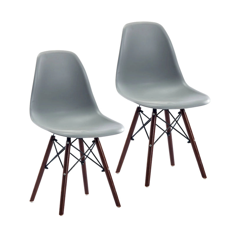 Lot de 2 chaises de salle à manger avec pieds en noyer