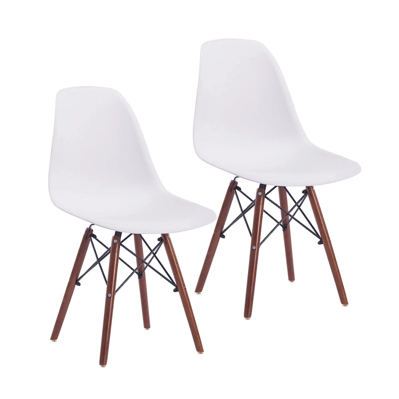 Lot de 2 chaises de salle à manger avec pieds en noyer