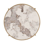 Table basse ronde de 82,5 cm avec plateau en pierre frittée et cadre en métal
