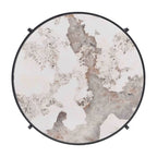 Table basse ronde de 82,5 cm avec plateau en pierre frittée et cadre en métal
