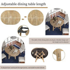 Table à manger ronde extensible avec piètement en X et rallonge intégrée
