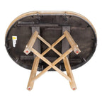 Table à manger ronde extensible avec piètement en X et rallonge intégrée