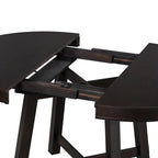 Table à manger ronde extensible avec piètement en X et rallonge intégrée