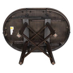 Table à manger ronde extensible avec piètement en X et rallonge intégrée