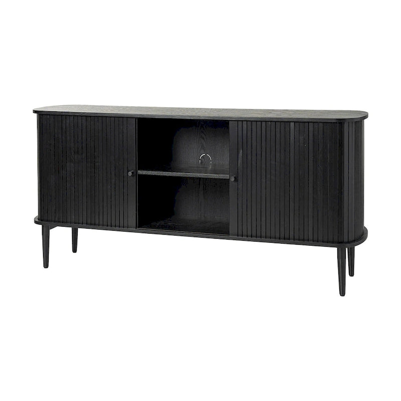 Buffet moderne de 63 pouces avec portes coulissantes et étagère réglable