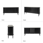 Buffet moderne de 63 pouces avec portes coulissantes et étagère réglable