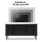 Buffet moderne de 63 pouces avec portes coulissantes et étagère réglable