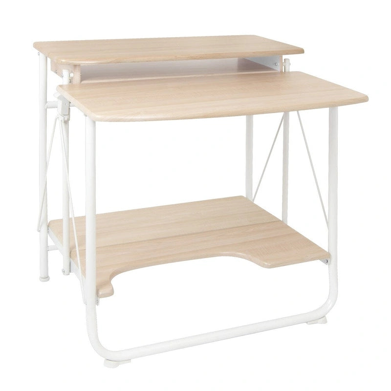 Bureau pliant escamotable avec étagères