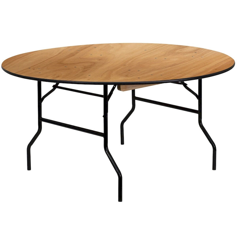 Table pliante ronde de 152 cm avec plateau en bois
