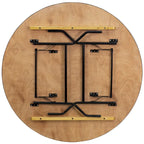 Table pliante ronde de 152 cm avec plateau en bois