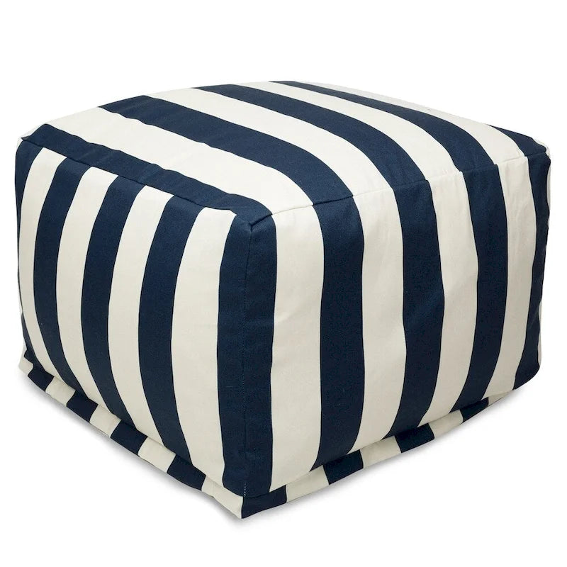 Grand pouf à rayures verticales – Intérieur et extérieur