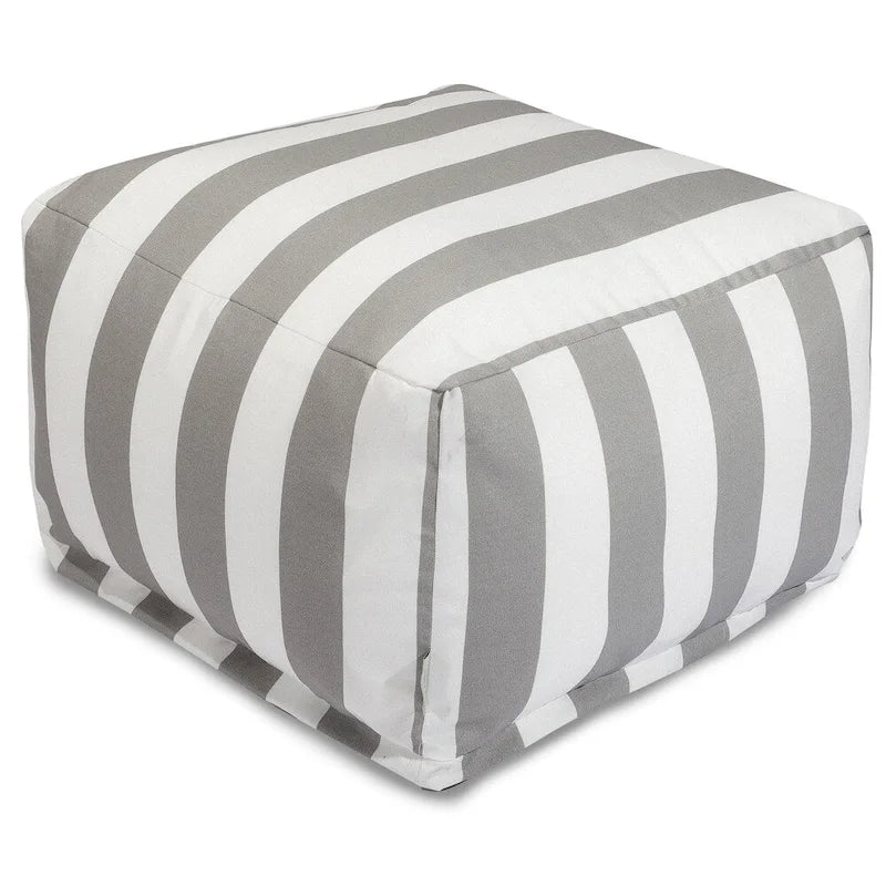Grand pouf à rayures verticales – Intérieur et extérieur