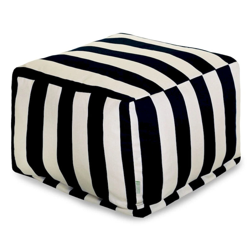 Grand pouf à rayures verticales – Intérieur et extérieur