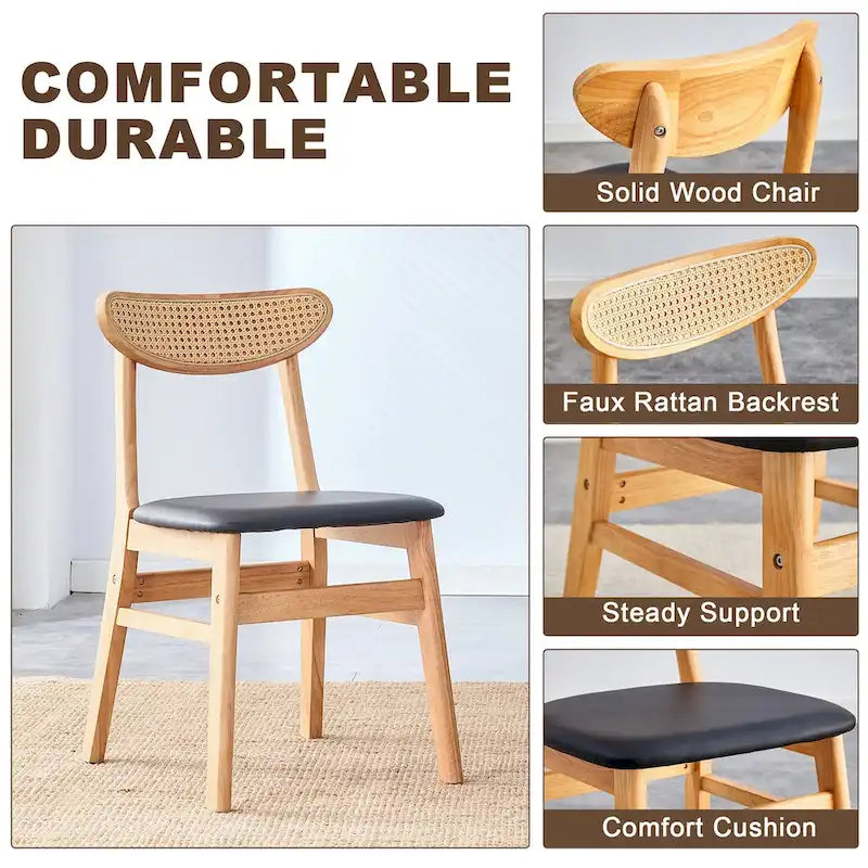 Chaise de salle à manger en bois massif