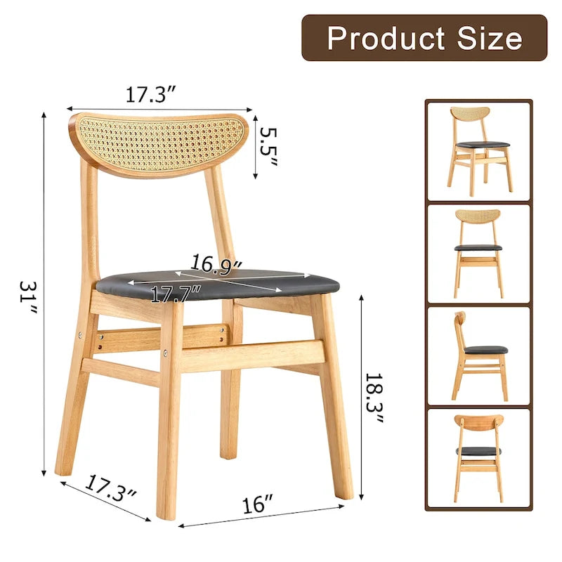 Chaise de salle à manger en bois massif
