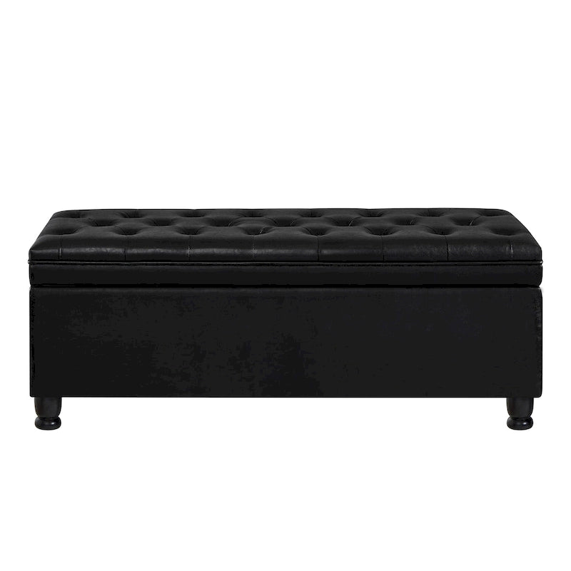 Banc ottoman de rangement en velours touffeté avec pieds en métal