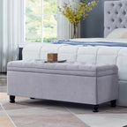 Banc ottoman de rangement en velours touffeté avec pieds en métal