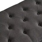 Banc ottoman de rangement en velours touffeté avec pieds en métal