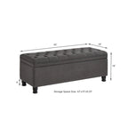 Banc ottoman de rangement en velours touffeté avec pieds en métal