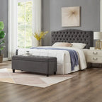 Banc ottoman de rangement en velours touffeté avec pieds en métal