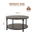 Table basse ronde à 2 niveaux, 77 cm