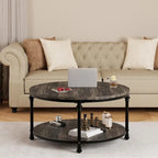 Table basse ronde à 2 niveaux, 77 cm