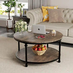 Table basse ronde à 2 niveaux, 77 cm
