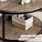Table basse ronde à 2 niveaux, 77 cm