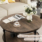 Table basse ronde à 2 niveaux, 77 cm