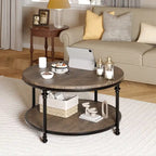 Table basse ronde à 2 niveaux, 77 cm